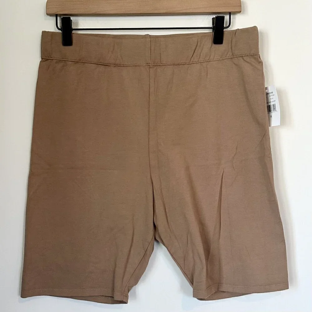 NWT Good American Tan Lounge Bike Shorts - Size: 5 (2XL)